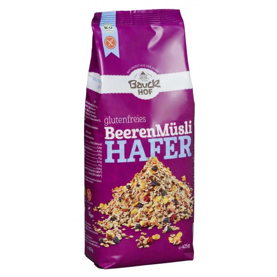 Bauckhof Bio Glutenfreies Beerenmüsli Hafer 425G 3 Bauckhof Bio Glutenfreies Beerenmüsli Hafer 425G