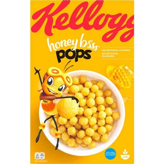 Kelloggs Honey Bsss Pops 375G 3 Kelloggs Honey Bsss Pops 375G