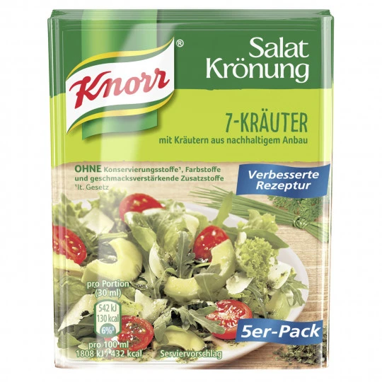 Knorr Salatkrönung 7-Kräuter 5ST 40G 3 Knorr Salatkrönung 7-Kräuter 5ST 40G