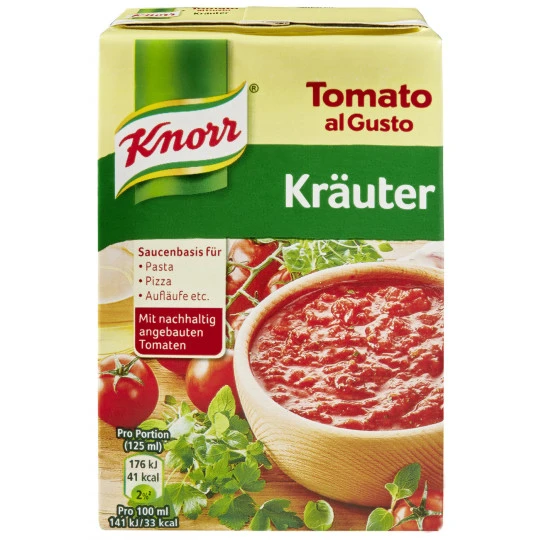 Knorr Tomato Al Gusto Kräuter Sauce 370G 3 Knorr Tomato Al Gusto Kräuter Sauce 370G