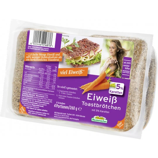 Mestemacher Eiweiß Toastbrötchen Mit Karotten 4x 65G 3 Mestemacher Eiweiß Toastbrötchen Mit Karotten 4x 65G